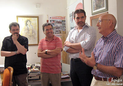 Serata conclusiva del campo scuola all'Info-Point: Alessandro De Marco, Claudio Casciaro, Gianni Stefano, Il Presidente Colella